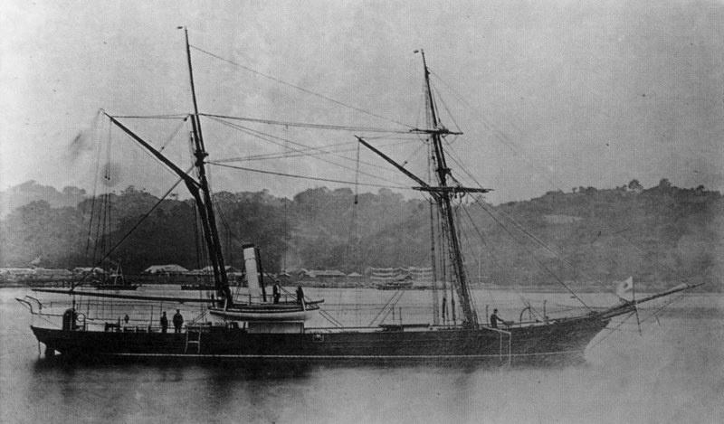 File:Gunboat Chiyodagata anchored at Yokosuka.png