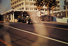 Gunnar Nilsson driving a Lotus 77, 1976 United States Grand Prix West Gunnar Nilsson 1976 Long Beach.jpg