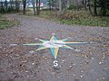 Kompass ved sykkelveikrysset i Hallstahammar, Sverige