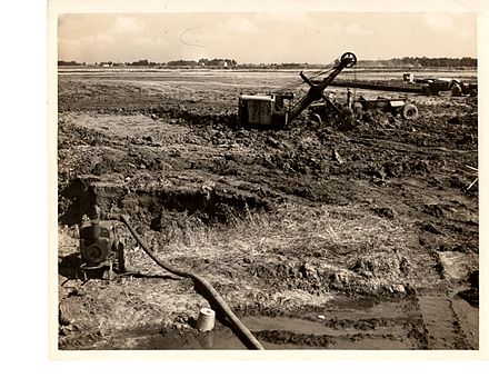 United States Naval Reserve Aviation Base, Peru, Hangar B excavation 20 June 1942.