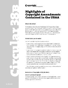 Highlights of Copyright Amendments Contained in the URAA Circular 38B Rev07-2006.djvu