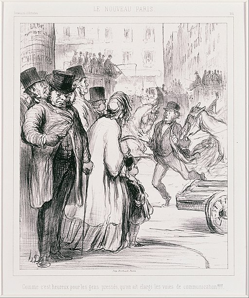 Honoré Daumier - Le Nouveau Paris- Comme c'est heureux pour les gens pressés qu'on ait élargi les voies de communicat... - Google Art Project