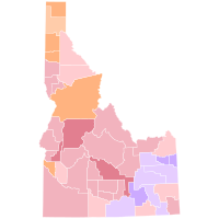 Results by county:
Little
50-60%
40-50%
30-40%
Labrador
40-50%
30-40%
Ahlquist
40-50%
30-40% Idaho gubernatorial Republican primary, 2018.svg