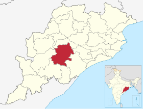 Kandhamalin piirin sijainti