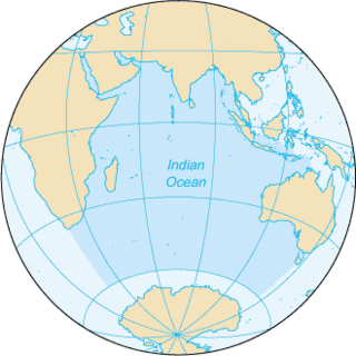 Indian Ocean Ocean bounded by Asia, Africa and Australia