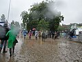 The Isle of Wight Festival 2011, seen on Sunday of the event. For the first time in the events history, there was a continuous downpour of rain, causing much of the site to turn to mud, costing Festival organisers Solo thousands in putting the site back to it's original state after the event.