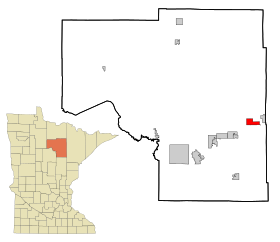 Itasca County Minnesota Incorporated and Unincorporated areas Nashwauk Highlighted.svg