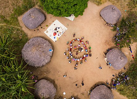 Top view of a traditional Iteso settlement in Eastern Uganda