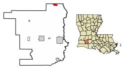 Jefferson Davis Parish Louisiana Incorporated and Unincorporated areas Elton Highlighted.svg