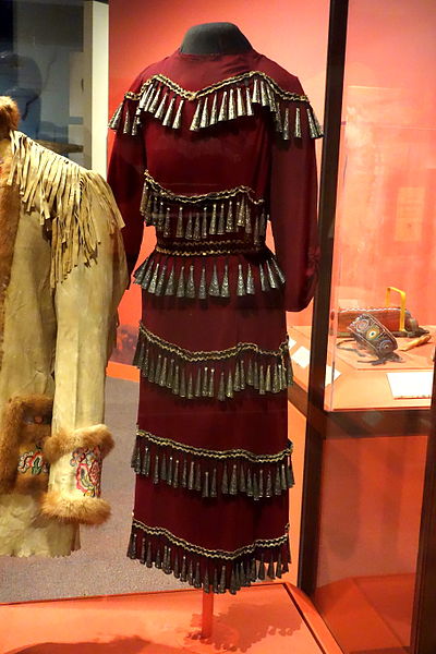 File:Jingle Dance Dress, Day Star First Nation, mid 1900s, view 1, cloth, metal - Glenbow Museum - DSC00864.JPG