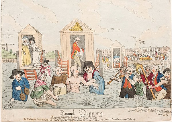 George III bathing at Weymouth by John Colley Nixon, 1789