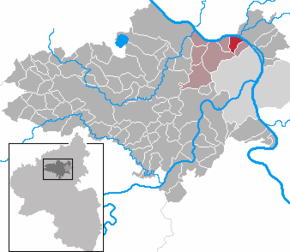 Poziția Kaltenengers pe harta districtului Mayen-Koblenz