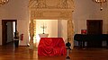 Fireplace in the great hall of the manor house