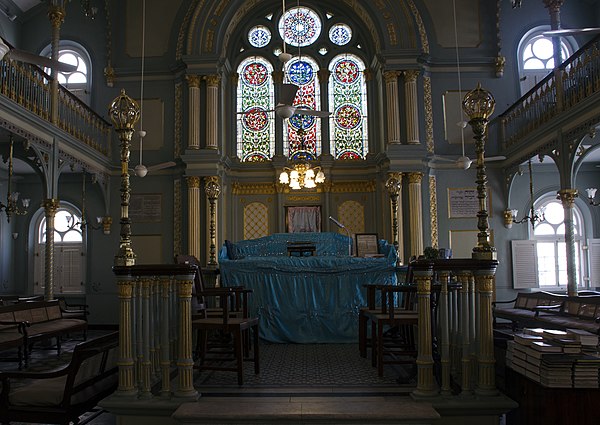 Interiors of Knesset Eliyahoo Synagogue