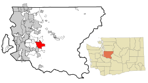 King County Washington Incorporated and Unincorporated areas Hobart Highlighted.svg
