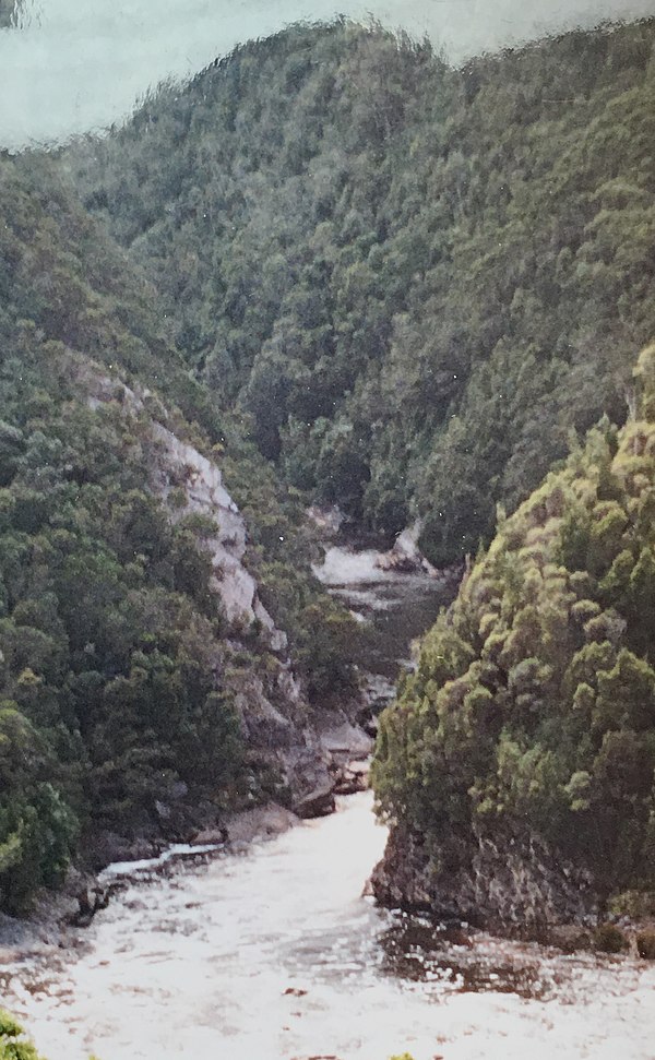 King River gorge lower west end, from Abt Railway looking east