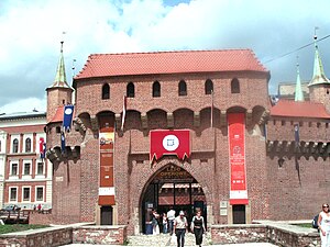 Krakow Barbican'a giriş.