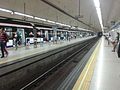 Station of Laguna. Platforms of the Madrid Metro.