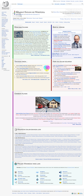 Laman Utama Wikipedia bahasa Melayu pada 4 Julai 2020