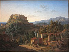 Krajina s hradem Massa di Carrara (1827)