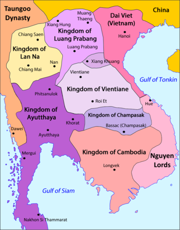 The Kingdom of Champasak and its neighbors in 1750