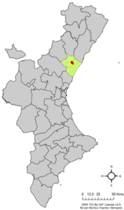 Localização do município de Betxí na Comunidade Valenciana