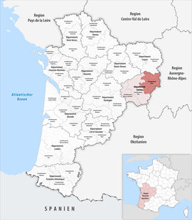 Location within the region Nouvelle-Aquitaine