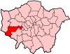 Localisation de l'arrondissement londonien de Hounslow dans la région du Grand Londres