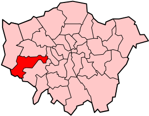 Distrito londinense de Hounslow en el mapa