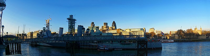 File:London - HMS Belfast - Tower of London - ICE Fisheye.jpg