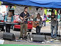 Local Island band "Lucid", performing at the annual "Carbon Cycle Celebration, which takes place in St James Street, Newport, Isle of Wight, in celebration of the bike as a form of transport.