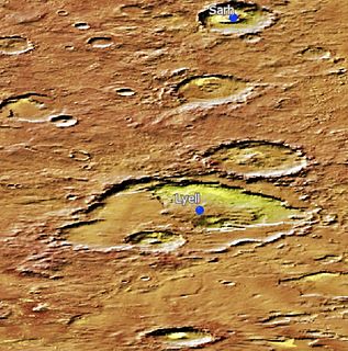 <span class="mw-page-title-main">Sarh (crater)</span> Crater on Mars