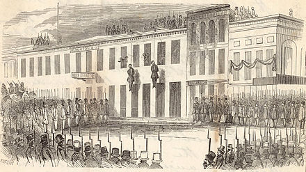 The 1856 lynching of Charles Cora and James Casey by the Committee of Vigilance in San Francisco, California