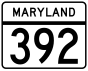 Maryland Route 392 marker