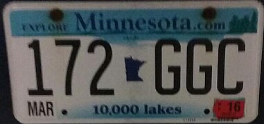 By comparison, a regular Minnesota plate has colored graphics.
