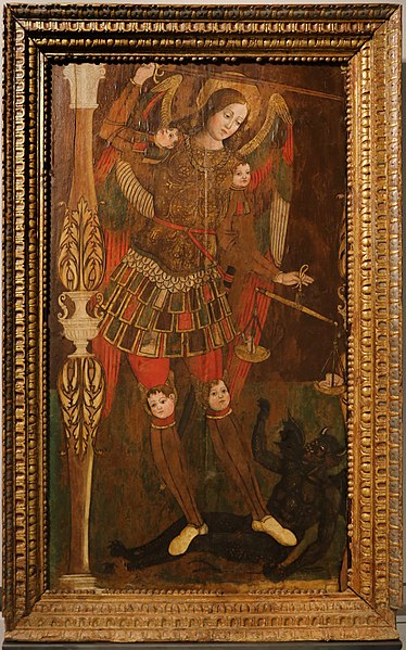 File:Maestro di caramanico, san michele arcangelo, 1450-1500 ca., da s. michele a città sant'angelo, 01.jpg