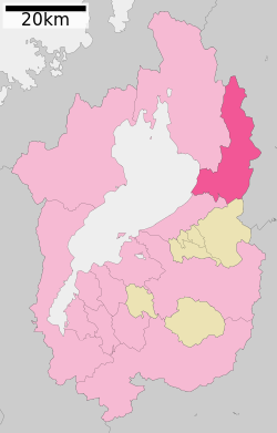 Maibaran sijainti Shigan prefektuurissa