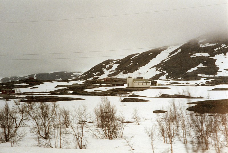 File:Malmbanan - village in the snow - June 1993.jpg