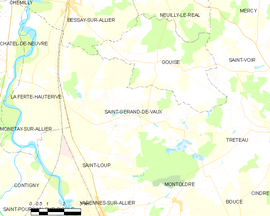 Mapa obce Saint-Gérand-de-Vaux