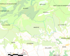 Mapa obce Minerve