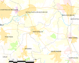 Mapa obce Saint-Erblon
