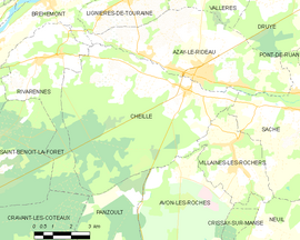 Mapa obce Cheillé