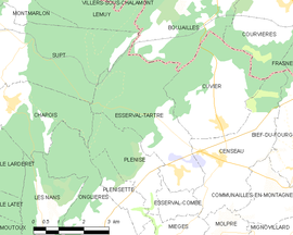 Mapa obce Esserval-Tartre