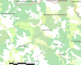 Mapa obce Laval-Atger