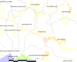 Mapa obce Étienville