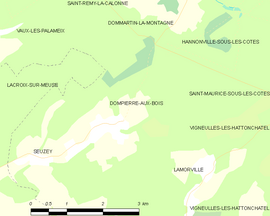 Mapa obce Dompierre-aux-Bois