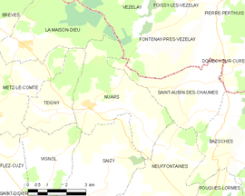 Mapa obce Nuars