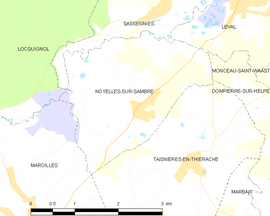 Mapa obce Noyelles-sur-Sambre