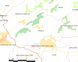 Mapa obce Pomeys