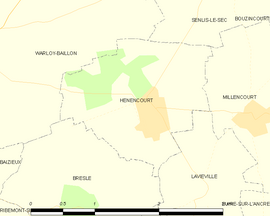 Mapa obce Hénencourt